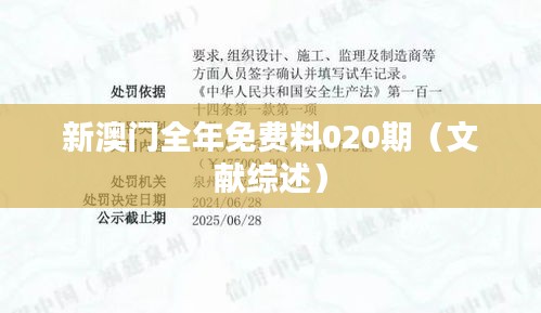 新澳门全年免费料020期（文献综述）