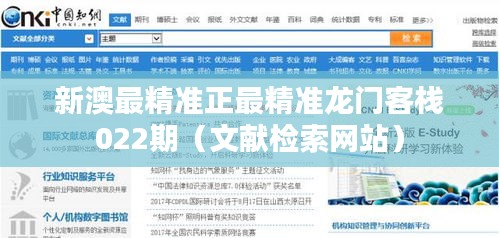 新澳最精准正最精准龙门客栈022期（文献检索网站）