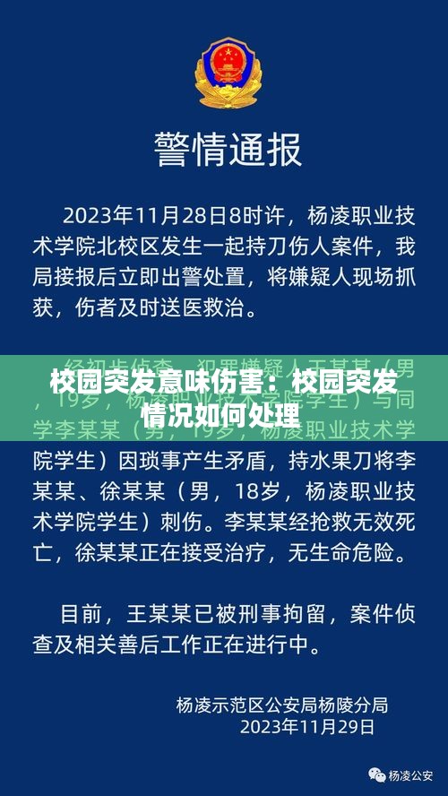 校园突发意味伤害：校园突发情况如何处理 