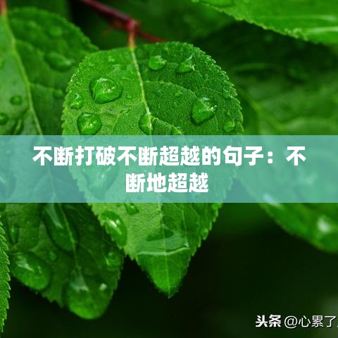 不断打破不断超越的句子:不断地超越