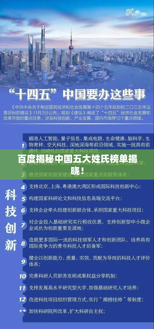 百度揭秘中国五大姓氏榜单揭晓!