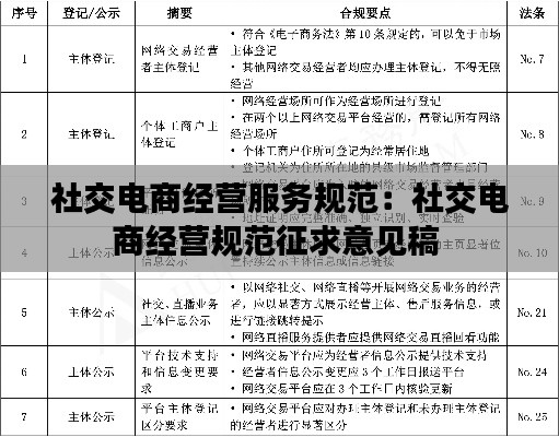社交电商经营服务规范：社交电商经营规范征求意见稿 