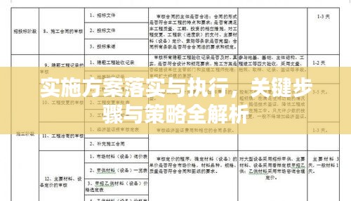 实施方案落实与执行，关键步骤与策略全解析