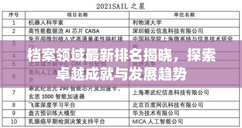 档案领域最新排名揭晓，探索卓越成就与发展趋势