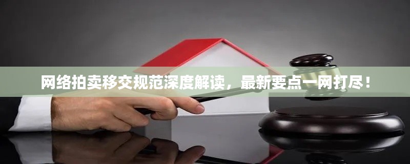 网络拍卖移交规范深度解读，最新要点一网打尽！