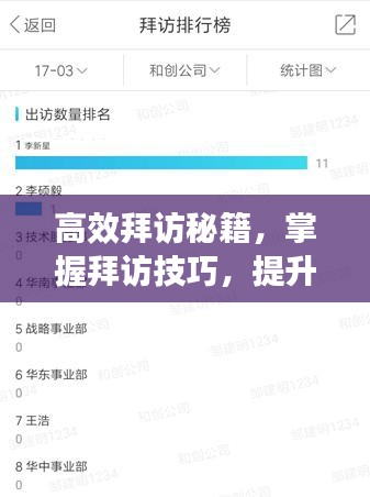 高效拜访秘籍,掌握拜访技巧,提升业务成功率