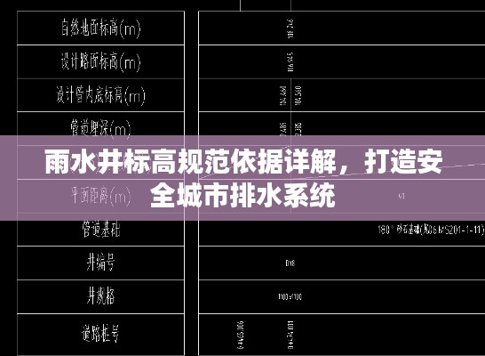 雨水井标高规范依据详解,打造安全城市排水系统